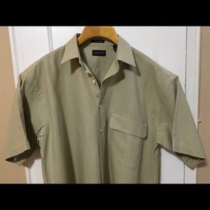 GANT LINEN BLEND SHORT SLEEVE SHIRT LARGE